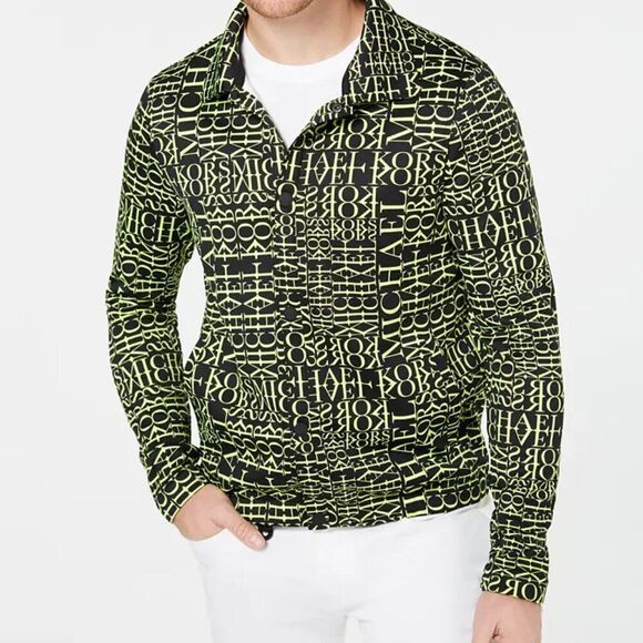 Michael Kors Men's Stretch Neon Logo Coach Jacket - NEW  $150 in XL - Picture 1 of 6